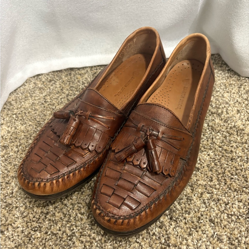 Men’s Earth Shoe Loafers Dale Brown Leather Tassel Size 10 D‎ GUC!